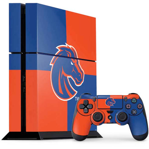 Boise State University Broncos Checkered PS4 Console and Controller Bundle Skin