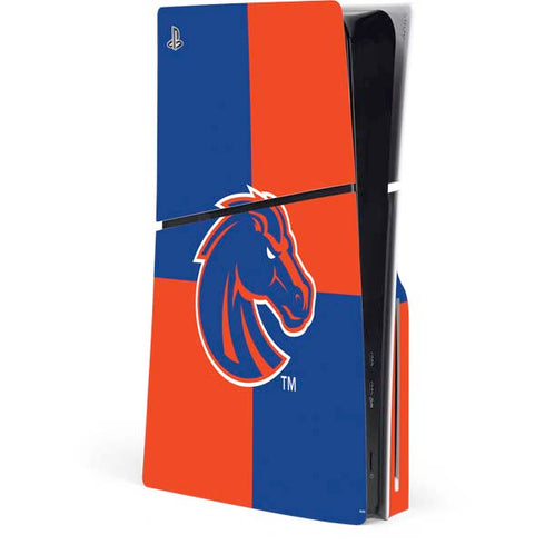 Boise State University Broncos Checkered PS5 Slim Disk Console Skin