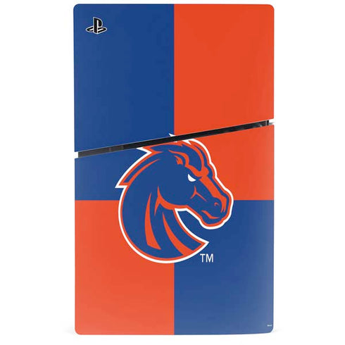 Boise State University Broncos Checkered PS5 Slim Disk Console Skin