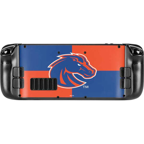 Boise State University Broncos Checkered Steam Deck Handheld Gaming Computer Skin