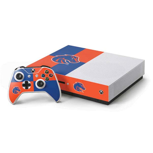 Boise State University Broncos Checkered Xbox One S Console and Controller Bundle Skin