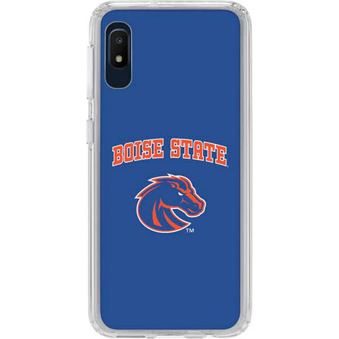 Boise State University Collegiate Text Galaxy A10e Clear Case