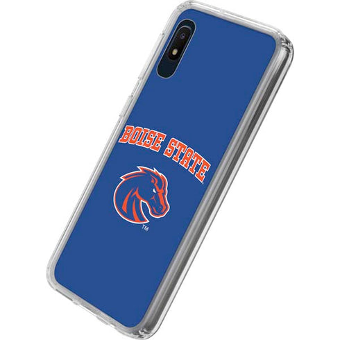 Boise State University Collegiate Text Galaxy A10e Clear Case