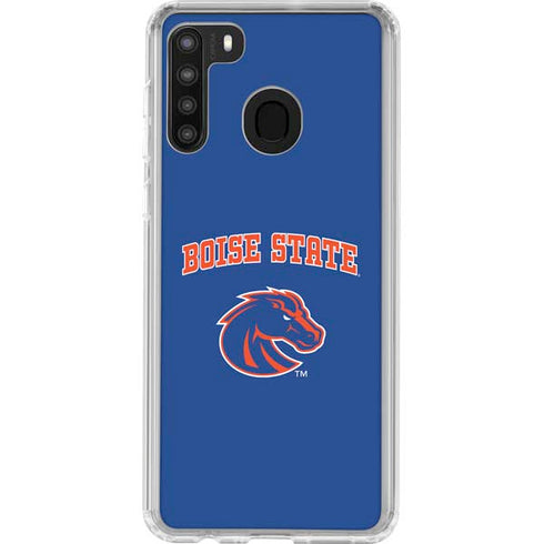 Boise State University Collegiate Text Galaxy A21 Clear Case