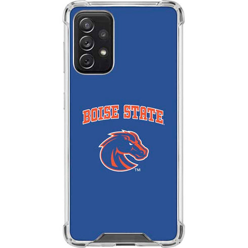 Boise State University Collegiate Text Galaxy A72 5G Clear Case