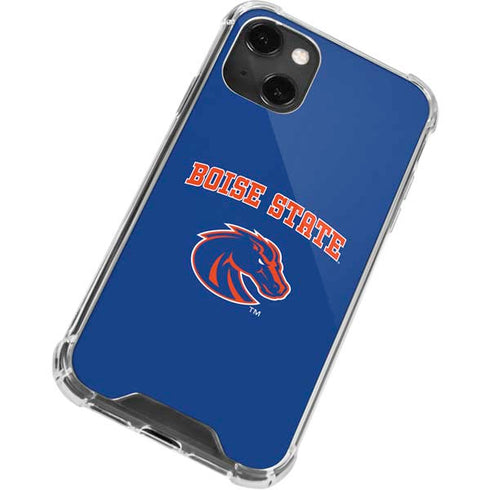 Boise State University Collegiate Text iPhone 14 Plus Clear Case