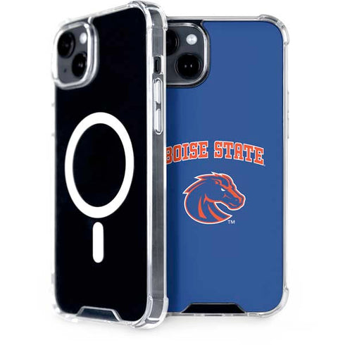 Boise State University Collegiate Text iPhone 15 Plus MagSafe Case