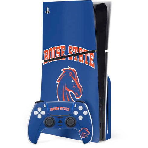 Boise State University Collegiate Text PS5 Slim Disk Bundle Skin