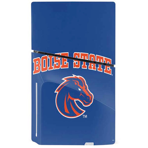 Boise State University Collegiate Text PS5 Slim Disk Bundle Skin