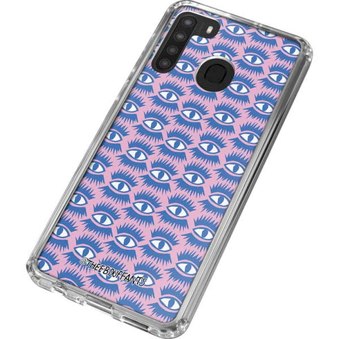 Bouffants and Broken Hearts Bold Eyes 2 Galaxy A21 Clear Case