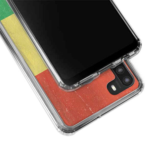 Bolivia Flag Distressed Galaxy A21 Clear Case