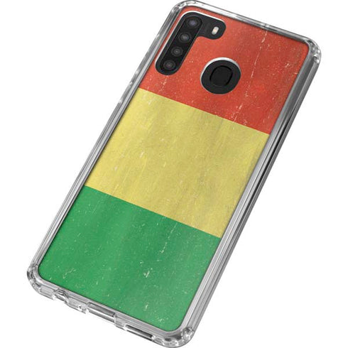 Bolivia Flag Distressed Galaxy A21 Clear Case