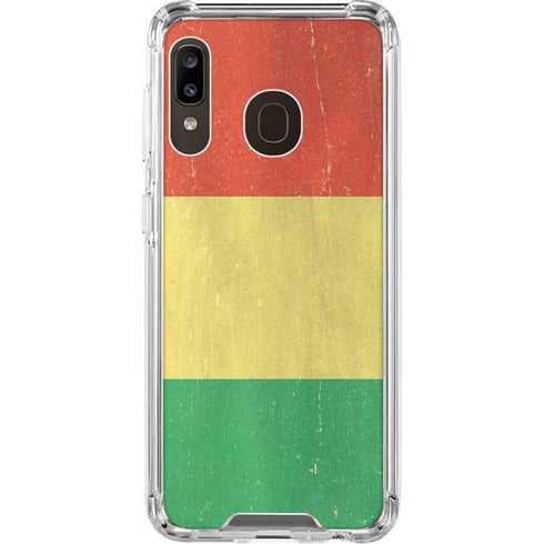 Bolivia Flag Distressed Galaxy A30 Clear Case