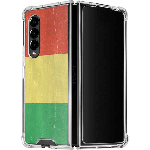 Bolivia Flag Distressed Galaxy Z Fold4 5G Clear Case