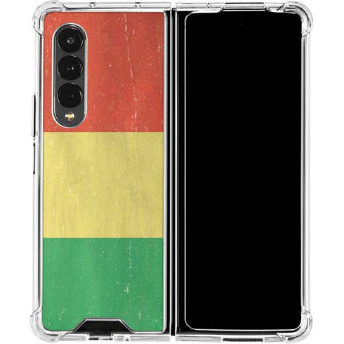 Bolivia Flag Distressed Galaxy Z Fold4 5G Clear Case