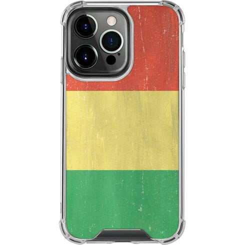 Bolivia Flag Distressed iPhone 14 Pro Clear Case