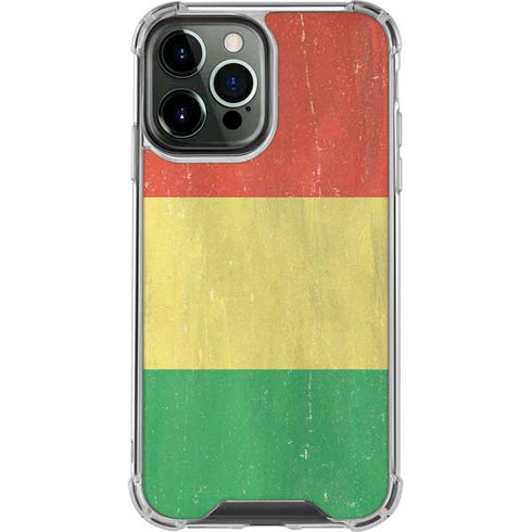 Bolivia Flag Distressed iPhone 14 Pro Max Clear Case