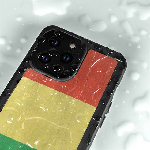Bolivia Flag Distressed iPhone 14 Pro Max Waterproof Case