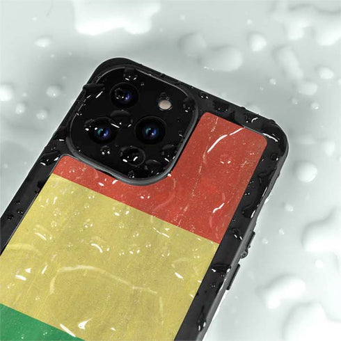 Bolivia Flag Distressed iPhone 14 Pro Waterproof Case