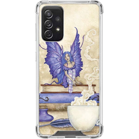 Amy Brown Bookworm Fairy Galaxy A72 5G Clear Case