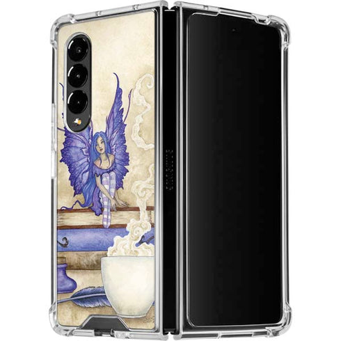 Amy Brown Bookworm Fairy Galaxy Z Fold4 5G Clear Case