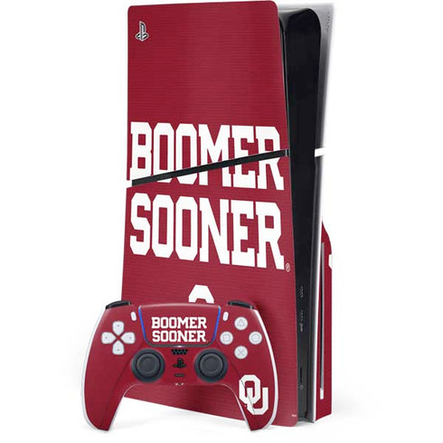 University of Oklahoma Boomer Sooner PS5 Slim Disk Bundle Skin