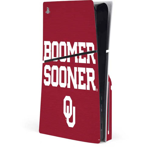 University of Oklahoma Boomer Sooner PS5 Slim Disk Console Skin