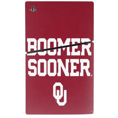 University of Oklahoma Boomer Sooner PS5 Slim Disk Console Skin