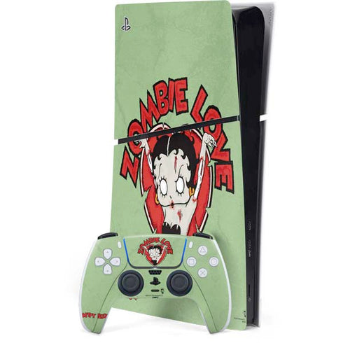 Betty Boop Zombie Love PS5 Slim Digital Edition Bundle Skin