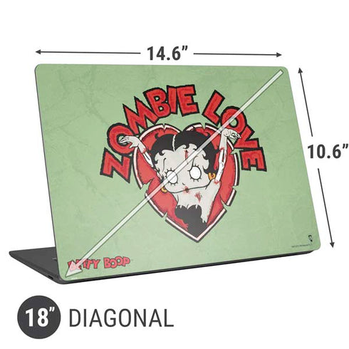 Betty Boop Zombie Love Universal Laptop 18in (14.6 x 10.6in) Skin