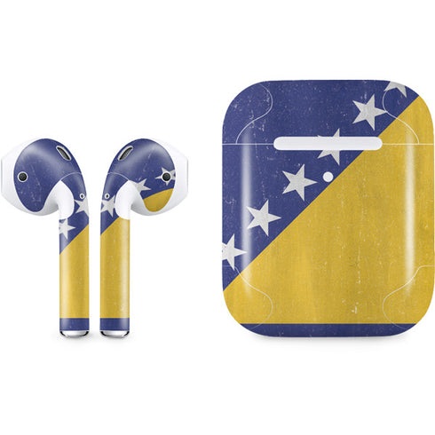 Bosnia and Herzegovina Flag Distressed Apple AirPods 2 Skin