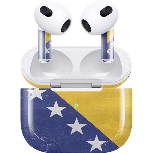 Bosnia and Herzegovina Flag Distressed Apple AirPods (3rd Gen 2021) Skin