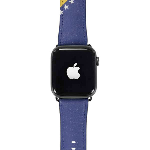 Bosnia and Herzegovina Flag Distressed Apple Watch Band 42-44mm