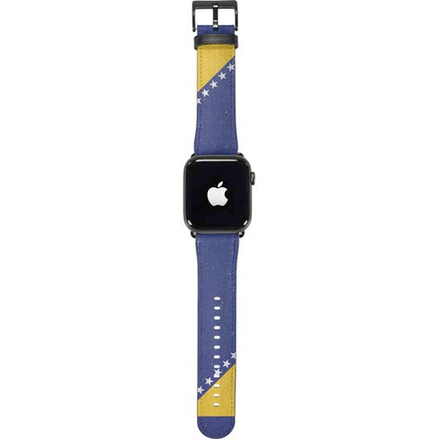 Bosnia and Herzegovina Flag Distressed Apple Watch Band 42-44mm