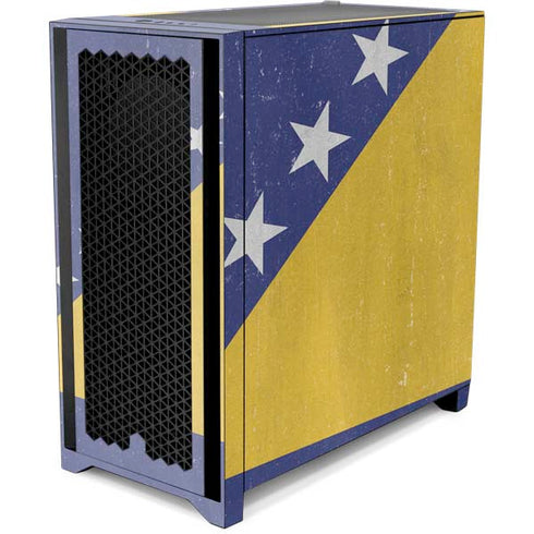 Bosnia and Herzegovina Flag Distressed Corsair 4000D Tempered Glass Mid-Tower ATX Case Skin