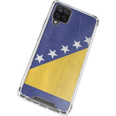 Bosnia and Herzegovina Flag Distressed Galaxy A12 Clear Case