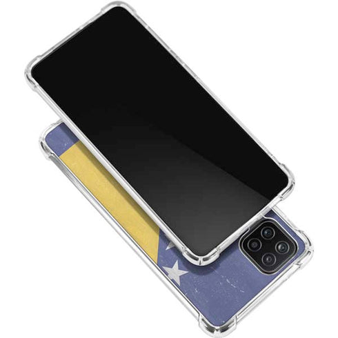 Bosnia and Herzegovina Flag Distressed Galaxy A12 Clear Case