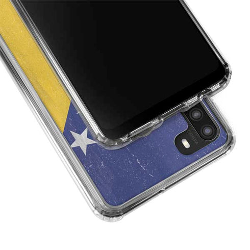 Bosnia and Herzegovina Flag Distressed Galaxy A21 Clear Case