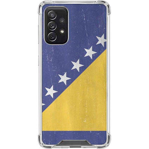 Bosnia and Herzegovina Flag Distressed Galaxy A72 5G Clear Case