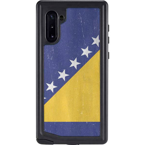 Bosnia and Herzegovina Flag Distressed Galaxy Note 10 Waterproof Case