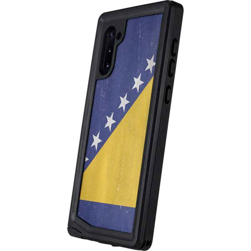 Bosnia and Herzegovina Flag Distressed Galaxy Note 10 Waterproof Case