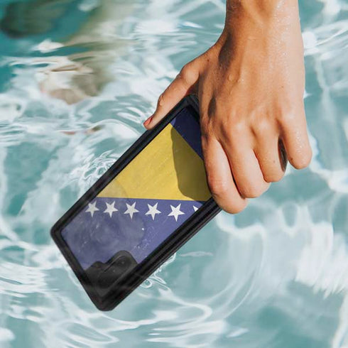 Bosnia and Herzegovina Flag Distressed Galaxy Note 10 Waterproof Case