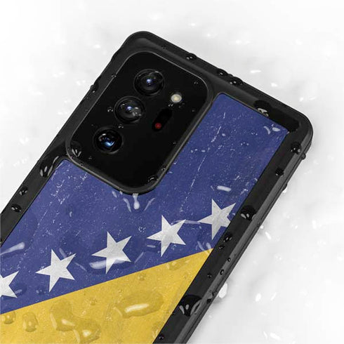 Bosnia and Herzegovina Flag Distressed Galaxy Note20 Ultra 5G Waterproof Case