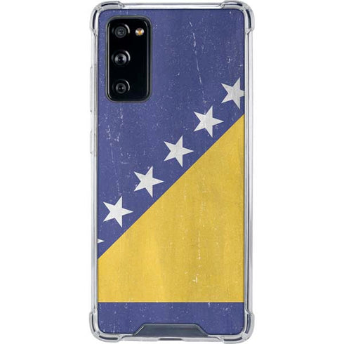Bosnia and Herzegovina Flag Distressed Galaxy S20 FE Clear Case