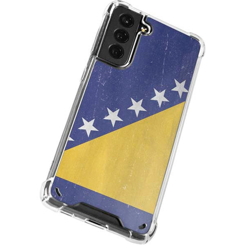 Bosnia and Herzegovina Flag Distressed Galaxy S21 Plus 5G Clear Case
