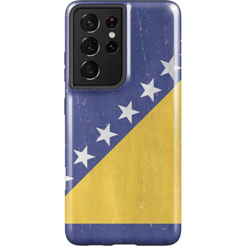 Bosnia and Herzegovina Flag Distressed Galaxy S21 Ultra 5G Pro Case