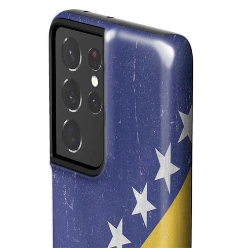 Bosnia and Herzegovina Flag Distressed Galaxy S21 Ultra 5G Pro Case