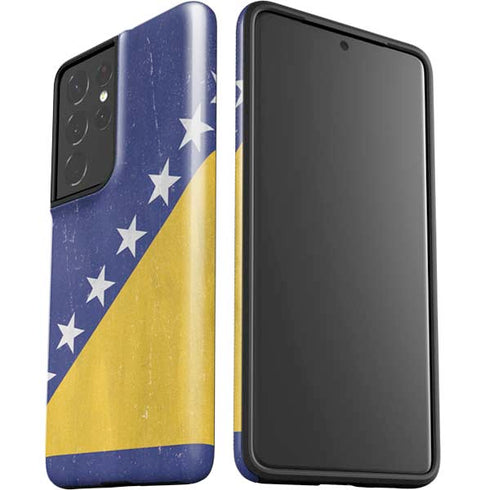 Bosnia and Herzegovina Flag Distressed Galaxy S21 Ultra 5G Pro Case