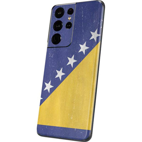Bosnia and Herzegovina Flag Distressed Galaxy S21 Ultra 5G Skin