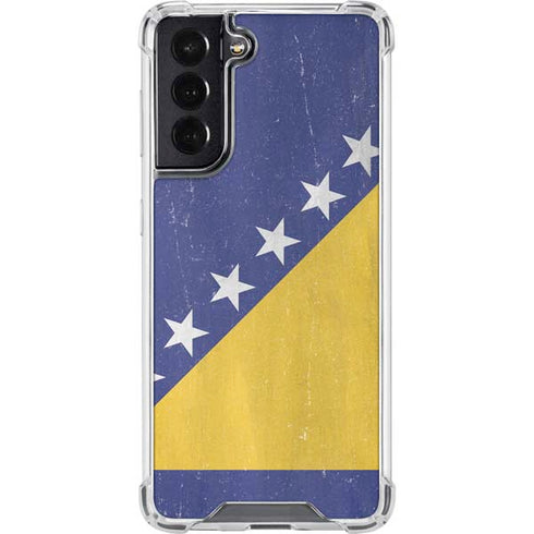 Bosnia and Herzegovina Flag Distressed Galaxy S22 Clear Case